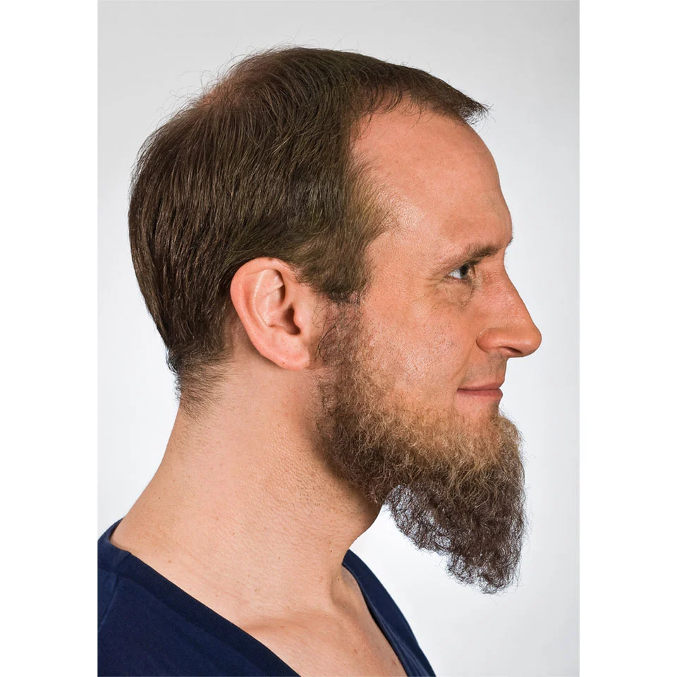 Barba postiça feita à mão com pêlo natural